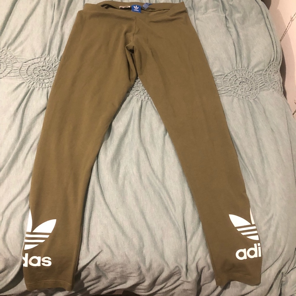Adidas army green leggings